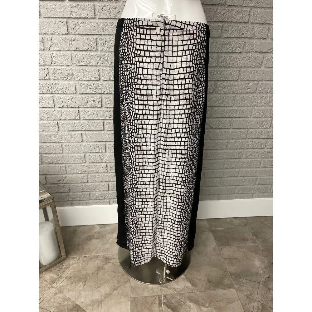 Carmen Marc Valvo Women Black White Mini With Maxi Overlay Combo Skirt Size 6